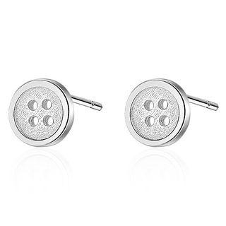 925 Sterling Silver Button Stud Earring