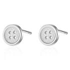 925 Sterling Silver Button Stud Earring