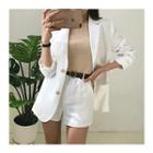Set: Single-breasted Linen Jacket + Shorts