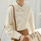 Band-collar Buttoned Blouse