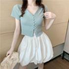 Short-sleeve Knit Top / Skort