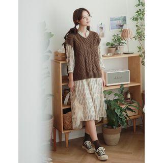 Mohair Blend Cable-knit Vest