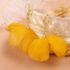 Knot Alloy Petal Fabric Dangle Earring 1 Pair - Stud Earrings - Yellow - One Size