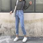 Strappy Wide Leg Jeans