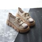 Lace-up Perforated Platform Shoes