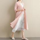 Elbow-sleeve Jacquarded Long Jacket