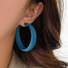 Matte Alloy Open Hoop Earring 1 Pair - A - Blue - One Size