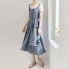 Vest Pleated Dress Airy Blue - One Size