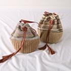 Knitted Rattan Bucket Bag