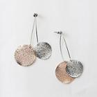 Metal Disc Dangle Earring 1 Pair - As Shown In Figure - One Size