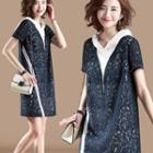 Hooded Lace Short-sleeve Dress