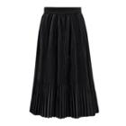 High Waist Pleated Long Skirt