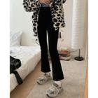 Boot-cut Jeans / Leopard Print Zip-up Jacket / Print Hoodie
