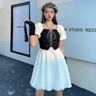 Mock Two-piece Bubble Skirt