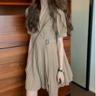 Short-sleeve Belted Shirtdress