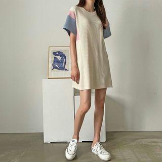 Color-block Mini T-shirt Dress