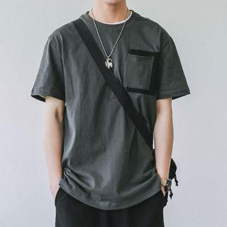 Short-sleeve Contrast Patch T-shirt