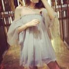 Mesh Off-shoulder Tunic