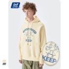 Bursh Fleece-lined Cartoon-print Loose Hoodie