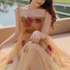 Spaghetti Strap Mesh A-line Dress (various Designs)