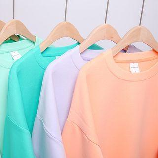 Couple Matching Round-neck Plain Sweatshirt