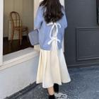 Open-back Sweater / Spaghetti-strap Midi A-line Dress