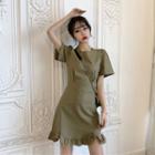 Short-sleeve  Mini A-line Dress