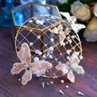 Faux Pearl Butterfly Bridal Hair Clip Set Light Gold - One Size