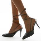High-heel Lace Up Pointed Pumps
