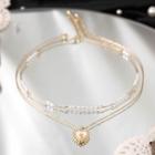 Heart Layered Choker Gold - One Size