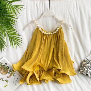 Faux Pearl Chiffon Camisole Top