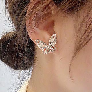 Rhinestone Butterfly Ear Stud