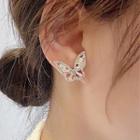 Rhinestone Butterfly Ear Stud