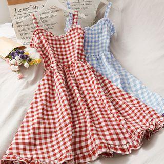 Checker Sleeveless Midi Dress In 7 Colors