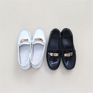 Twist-lock Patent Loafers