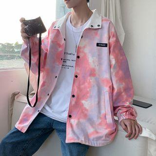 Tie-dye Print Reversible Button-up Jacket