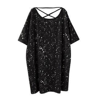 Elbow-sleeve Cutout Long Top