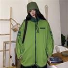 Contrast-lining Zip Jacket Green - One Size