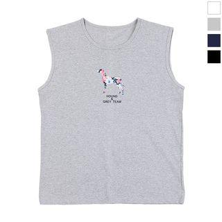 Plus Size Horse-printed Sleeveless Top