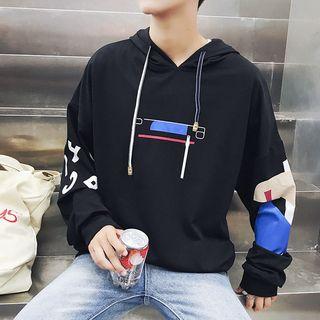 Hooded Panel Lettering Pullover