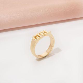 Lettering Alloy Ring Gold - One Size