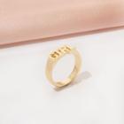 Lettering Alloy Ring Gold - One Size