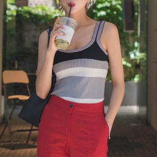 Double-strap Color-block Top
