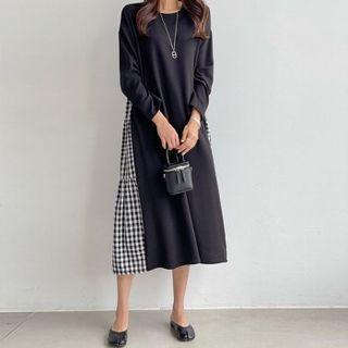 Gingham Trim T-shirt Dress
