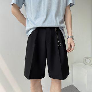 Plain Metal-accent Shorts