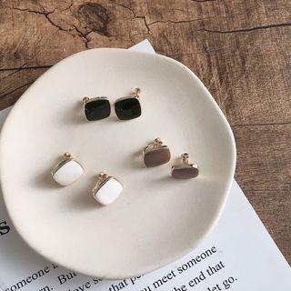 Square Stud Earring / Square Clip-on Earring