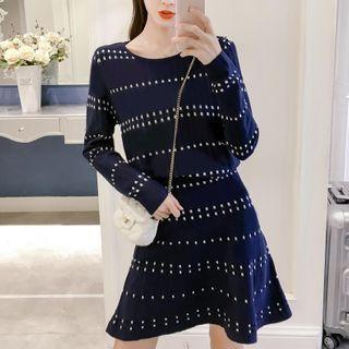 Set: Print Knit Top + Knit Mini Skirt