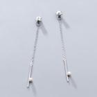 925 Sterling Silver Faux Pearl & Bar Dangle Earring 1 Pair - As Shown In Figure - One Size