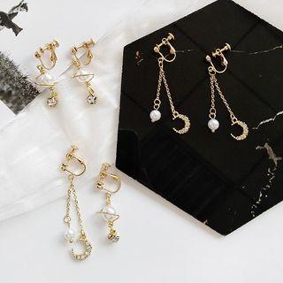 Faux Pearl Moon & Star Dangle Earring (various Designs)