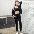 Set: Mesh Panel Zip Jacket + Harem Pants